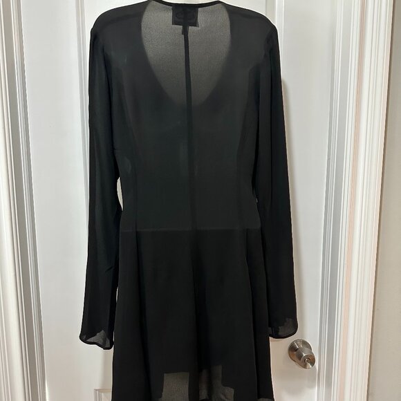 Vintage Mevisto Black Sheer Long Sleeve Dress, Size 8 - Picture 14 of 16
